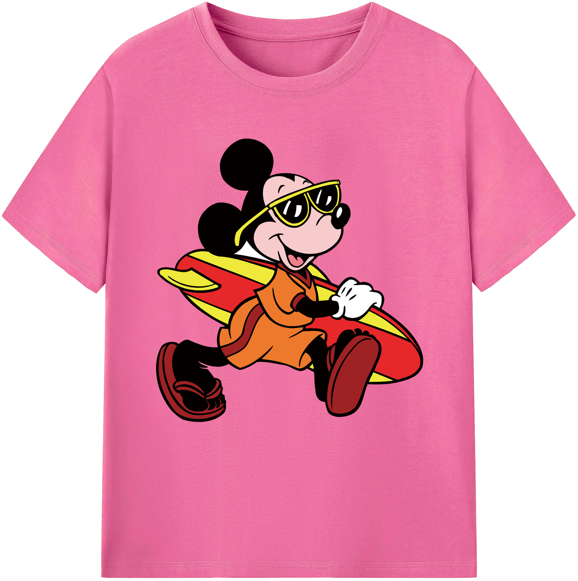 （画像用） ミッキーマウス Mickey Mouse レディースカジュアルプリントTシャツ（綿100％）